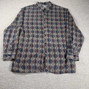 Vintage Joey Richi Silk Multicolored Button Down Shirt Men’s Size XL